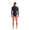 An athlete wearing the Zone3 Ti thermal long sleeve swimsuit  in the colour Black. back facing in a white studio setting. 