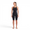 A woman wearing the Zone3 MF-X Performance Gold FINA kneeskin on a white background.