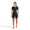 A woman wearing the Zone3 Activate full zip short sleeve trisuit on a white background.