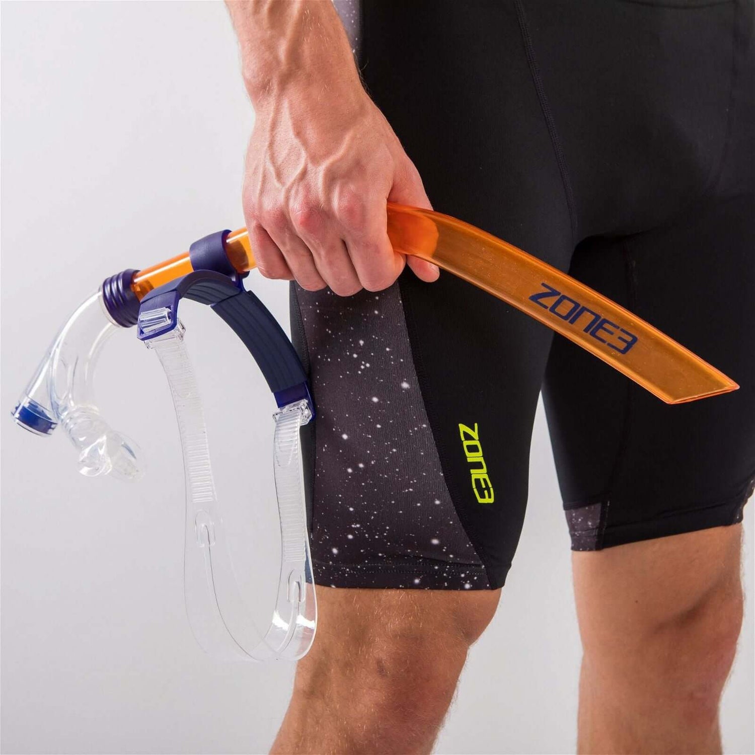 A Zone3 front-facing swim drill snorkel on a white background.