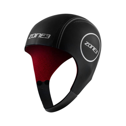 Zone3 Heat-Tech neoprene swim cap on a white background.