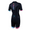 Back view of the ZONE3 Activate+ women’s short sleeve trisuit in black, with a vertical ZONE3 logo in gradient colours and contrasting pink and blue cuffs.