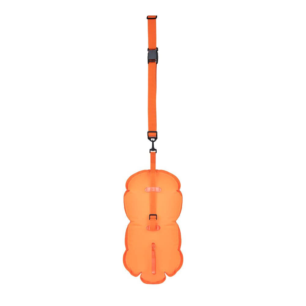 A Zone3 recycled swim safety buoy and tow float in a high-visibility colour.