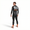 Back view of a Thermal Aspire wetsuit worn by a person, black with gray panels and orange trim.