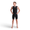 Male model wearing Zone3 Streamline Sleeveless Swimskin in black with logo on the chest.