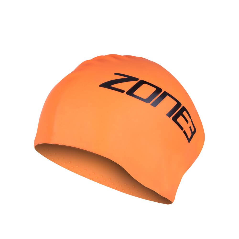 Silicone Swim Cap - Long Hair in vibrant orange, ideal for swimmers with long hair, made from premium 75g silicone.